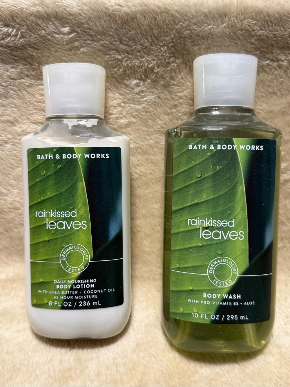 Bath & Body Works Rainkissed Leaves Body Wash & Lotion Duo - Green